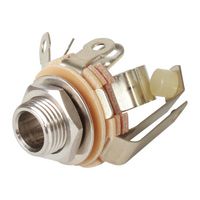 SWITCHCRAFT/CONXALL 13 Phone Audio Connector, Jack, Panel Mount, Copper Alloy Body