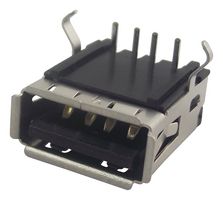 MOLEX 67643-2910 Conector USB, USB Tipo A, USB 2.0, Receptáculo eléctrico, 4 Posiciones, Through Hole, Right Angle