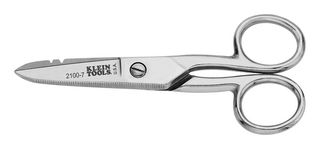 KLEIN TOOLS 2100-7 Tijeras de Electricista, Uso Rudo, Muescas de 19 y 23 AWG, 5"