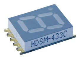 BROADCOM HDSM-281C 7 Segment LED Display, Red, 20 mA, 2 V, 7.5 mcd, 1, 7 mm