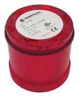 WERMA 64410075 Beacon, Steady, Red, 7 W, 24 VDC, IP65, 2.76" Lens Dia, 2.58" H, -20 to 50 °C