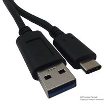 MULTICOMP PRO MC000992 USB Cable, USB Type A Plug, USB Type C Plug, 1 m, 3.3 ft, USB 3.1, White