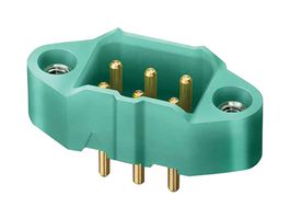 HARWIN M300-MV30645M1 Cabezal de Pin, Negro / Verde, Cable-a-Tarjeta, 3 mm, 2 Líneas, 6 Contactos, Agujero Pasante
