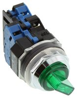 IDEC ASLD212220DNUG Interruptor Giratorio, 2 Posiciones, 2 polos, 90 °, 10 A, 110 V, Serie TWND