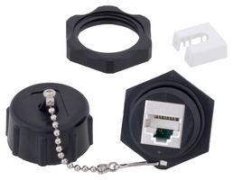 L-COM WPBHC5E110 Conector Modular, Sellado, IP67, Blindado, RJ45 Jack, 1 x 1 (Puerto), 8P8C, Cat 5e, IP67
