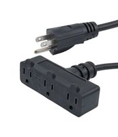 L-COM N515P-N515R3-15-3F Cable de Alimentación, NEMA 5-15P a 3x NEMA 5-15R, 914.4 mm, 15 A, 125 V, Negro