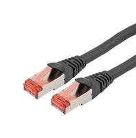 L-COM TRD626ASUF-BLK-20F Cable Ethernet, Cat6a, RJ45 Macho a RJ45 Macho, FTP (par trenzado laminado), Negro, 6.1 m, 20 ft