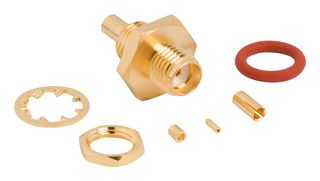 AMPHENOL RF 901-10797 RF / Coaxial Connector, SMA Coaxial, Straight Bulkhead Jack, Solder, Crimp, 50 ohm, 1.32mm Micro