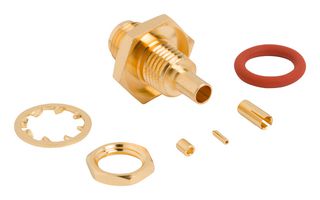 AMPHENOL RF 901-10798 RF / Coaxial Connector, SMA Coaxial, Straight Bulkhead Jack, Solder, Crimp, 50 ohm, 1.37mm Micro