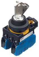 IDEC CW1K-3AE20 Keylock Switch, On-Off-On, DPST-NO, CW Series, 3 Position, Screw, 10 A