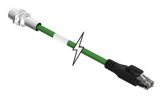 MOLEX 120108-0519 Cable de Sensor, M12, Receptáculo Micro-Change, RJ45 Macho, 4 Contactos, 1 m, 3.28 ft