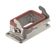 HARTING 09628060391 Conector Uso Rudo, Bajo Perfil, Base, Montaje de Mamparo, Cuerpo de Aluminio, 1 Leva, 6B