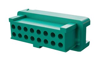 HARWIN G125-2041696L0 Carcasa de Conector, Verde, 2 filas, Gecko SL G125 Series, Receptáculo eléctrico, 16 Posiciones