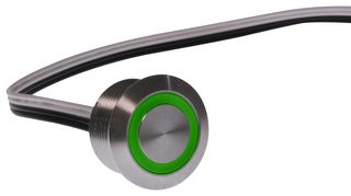 E-SWITCH PVT4FW4SS331 Vandal Resistant Switch, PVT4 Series, 19 mm, SPST-NO-DM, Off-(On), Round Flat, Natural
