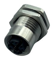 NORCOMP 859-X08-20SR004 Sensor Connector, VULCON Series, M12, Female, 8 Positions, Solder Socket, Straight Panel Mount