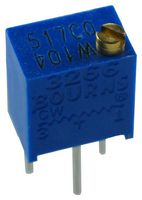 BOURNS 3266W-1-104LF Recortador, Multi Vuelta, Cermet, Ajuste Superior, 100 kohm, Through Hole, 12 Vueltas