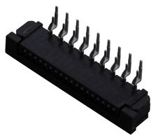 AMPHENOL COMMUNICATIONS SOLUTIONS SLW18R-1C7LF Conector FFC / FPC para tarjeta, Ángulo Recto, 1 mm, 18 Contactos, Receptáculo eléctrico