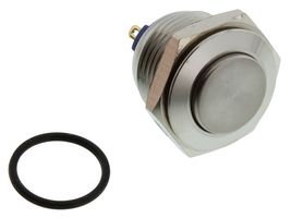 E-SWITCH PV2H240BB Vandal Resistant Switch, PV2 Series, 16 mm, SPST-NO DM, Off-(On), Round Raised Flat, Natural