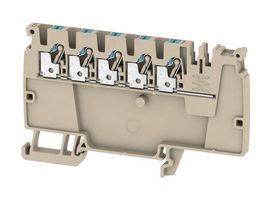 WEIDMULLER 1988100000 Bloque de Terminal c/Montaje en Riel DIN, Término de Distribución Mod, 5 Posiciones, 28 AWG, 12 AWG