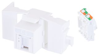 L-COM RJTLC6-POE Modular Connector, Keystone, RJ45 Jack, 1 x 1 (Port), 8P8C, Cat6, Cable Mount, Panel Mount
