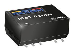 RECOM POWER R0.5S-3.305 Isolated Surface Mount DC/DC Converter, ITE, 1:1, 500 mW, 1 Output, 5 V