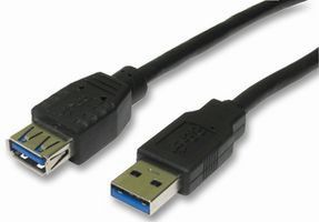MULTICOMP PRO CAH830072 Cable USB, USB Tipo A Macho, USB Tipo A Hembra, 1 m, 3 ft, USB 3.0, Negro