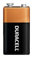 DURACELL MN1604BKD Battery, Coppertop, 9 V, 9V, Alkaline, 580 mAh, Snap Contact, 12