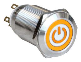 ARCOLECTRIC / BULGIN LIMITED MPI005O28LSAM12 Interruptor (Switch) Antivandalismo, MPI005 Series, 19 mm, SPDT, Latch, Roldana