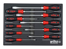 WIHA 53180 Juego de Bandejas para Destornillador, Agarre Acolchado, 10 Piezas, Serie SoftFinish