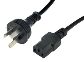 VOLEX 2137H 10 C3 Cable de Alimentación, Enchufe de Red, China a IEC 60320 C13, 2.44 m, 10 A, 250 VAC, Negro