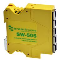 BRAINBOXES SW-505 Interruptor, 5 Puertos, Industrial, Ethernet Rápida, Rail DIN, 5 x RJ45, 10Mbps, 100Mbps