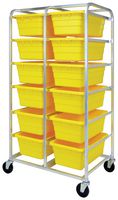 QUANTUM STORAGE TR12-2516-8YL Rack de Tina, 12 Contenedores, 27" L x 37" A x 71" H, Amarillo
