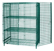 QUANTUM STORAGE 2460-63SECP-2 Wire Shelving Unit, Steel, 60" L x 24" W x 63" H, 2 Shelves, Proform Green Epoxy