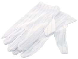 MULTICOMP PRO 109-0027 Glove, ESD, White, Polyester, Size M, Full, 1 Pair