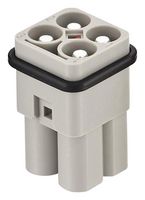 HARTING 09120043051 Heavy Duty Connector, Han Q Series, Insert, 4 Contacts, 3A, Plug