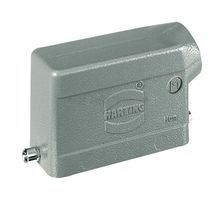 HARTING 19302101541 Conector Uso Rudo, Entrada Lateral M25, 2 Clavijas, Bajo Perfil, Capucha, Entrada Lateral