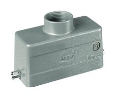 HARTING 19302161442 Heavy Duty Connector, M32 Top Entry, 2 Pegs, Low Profile, Hood, Top Entry, Aluminum Body, 1 Lever