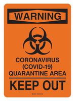 BRADY 170190 Letrero de Seguridad, Coronavirus General Safety Information