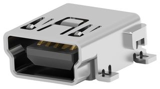 AMP - TE CONNECTIVITY 1734035-3 Conector USB, Mini USB Tipo B, USB 2.0, Receptáculo eléctrico, 5 Posiciones, Montaje Superficial