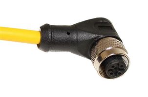 MUELLER ELECTRIC C4D10M004 Cable de Sensor, Codificado A, M12 90° Hembra, Extremo Libre, 4 Contactos, 4 m, 13.1 ft