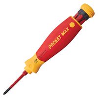 WIHA 28345 Screwdriver Set, 6 Piece, Insulated Slimline Pocketmax Multi-Drivers, SoftFinish Series