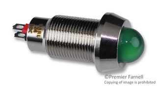 MARL 514-114-72 LED Panel Mount Indicator, Green, 24 VAC, 12.7 mm, 19 mA, 60 mcd, IP67