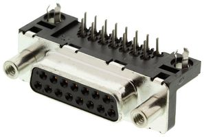 AMPHENOL COMMUNICATIONS SOLUTIONS D15S33E4GV00LF D Sub Connector, DB15, Standard, Receptacle, FCI Delta D Series, 15 Contacts, DA, Solder