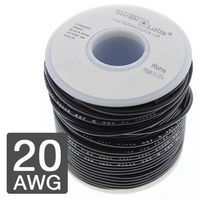 MULTICOMP PRO 24-15390 Wire, Hook Up, PVC, Black, 20 AWG, 25 ft