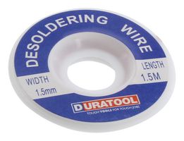 DURATOOL ZD-180/87-1802 Desoldering Braid, Solder Wick, Copper, 1.5 mm x 1.5 m