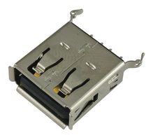 AMPHENOL COMMUNICATIONS SOLUTIONS UE27AE5410H Conector USB, USB Tipo A, USB 2.0, Receptáculo eléctrico, 4 Posiciones, Through Hole, Vertical