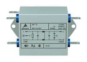 TDK B84112B0000B120 Filtro de Línea de Alimentación, Propósito General, 250 VAC, 20 A, Monofásico, 1 Etapa