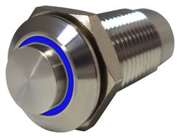 MULTICOMP PRO MP-PB7-07LB42CRRB12V Vandal Resistant Switch, 12V LED, 0.492 ", SPST-NO-DM, Off-On, Round Raised, Natural