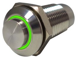 MULTICOMP PRO MP-PB7-07LB42CRRG12V Vandal Resistant Switch, 12V LED, 0.492 ", SPST-NO-DM, Off-On, Round Raised, Natural