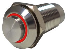 MULTICOMP PRO MP-PB7-07LB42CRRR12V Vandal Resistant Switch, 12V LED, 0.492 ", SPST-NO-DM, Off-On, Round Raised, Natural